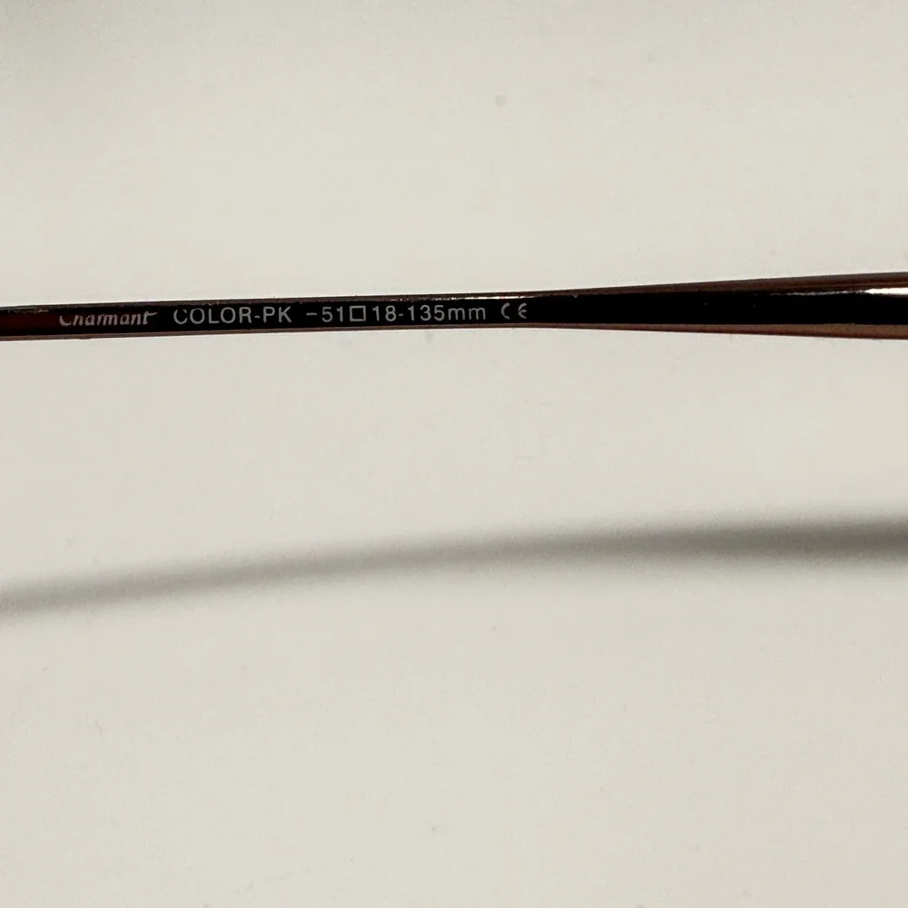 Charmant‎ Eyeglasses Frames Pink Silver Oval Semi Rimless 51-18-135 COLOR-PK